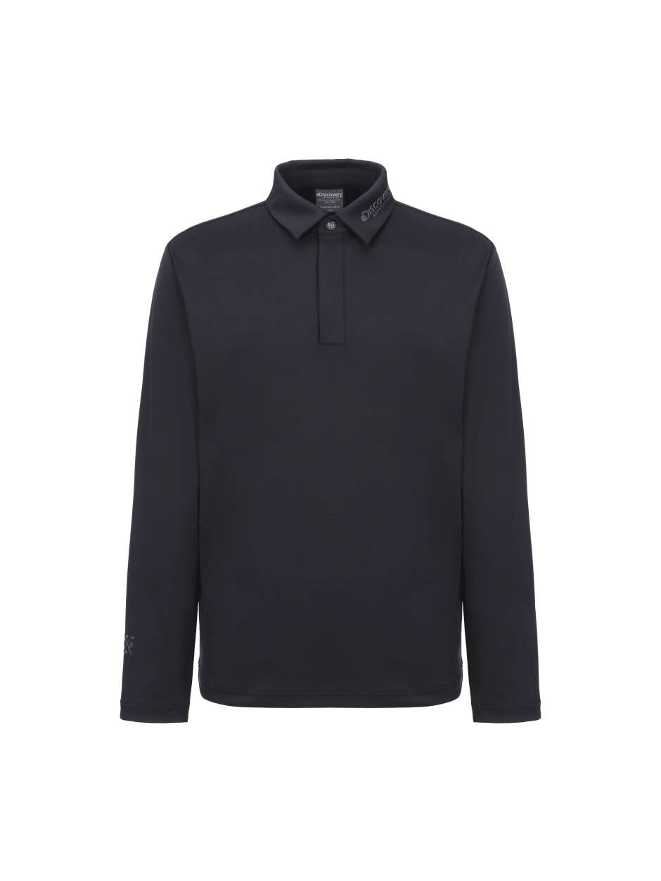 Discovery  Air Heat 長袖 有領 T恤 黑色 男