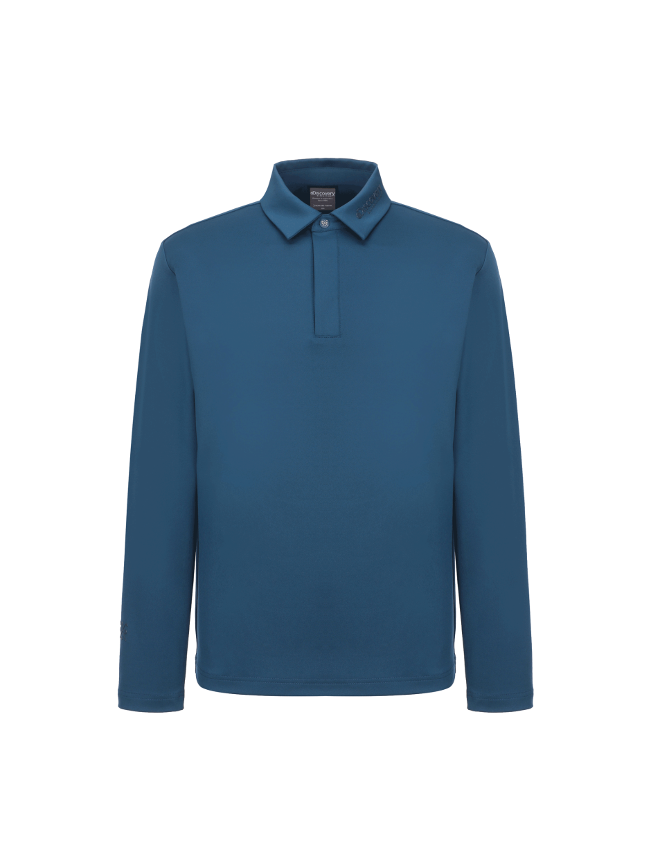 Discovery  Air Heat 長袖 有領 T恤 深藍色 男