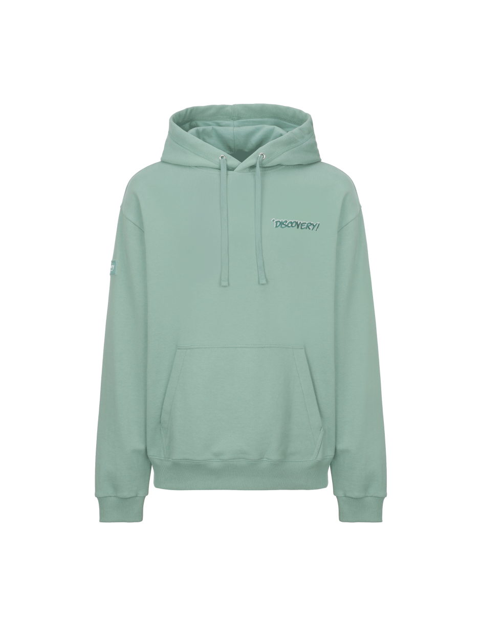 Discovery  草書刺繡LOGO 帽T 綠色 男