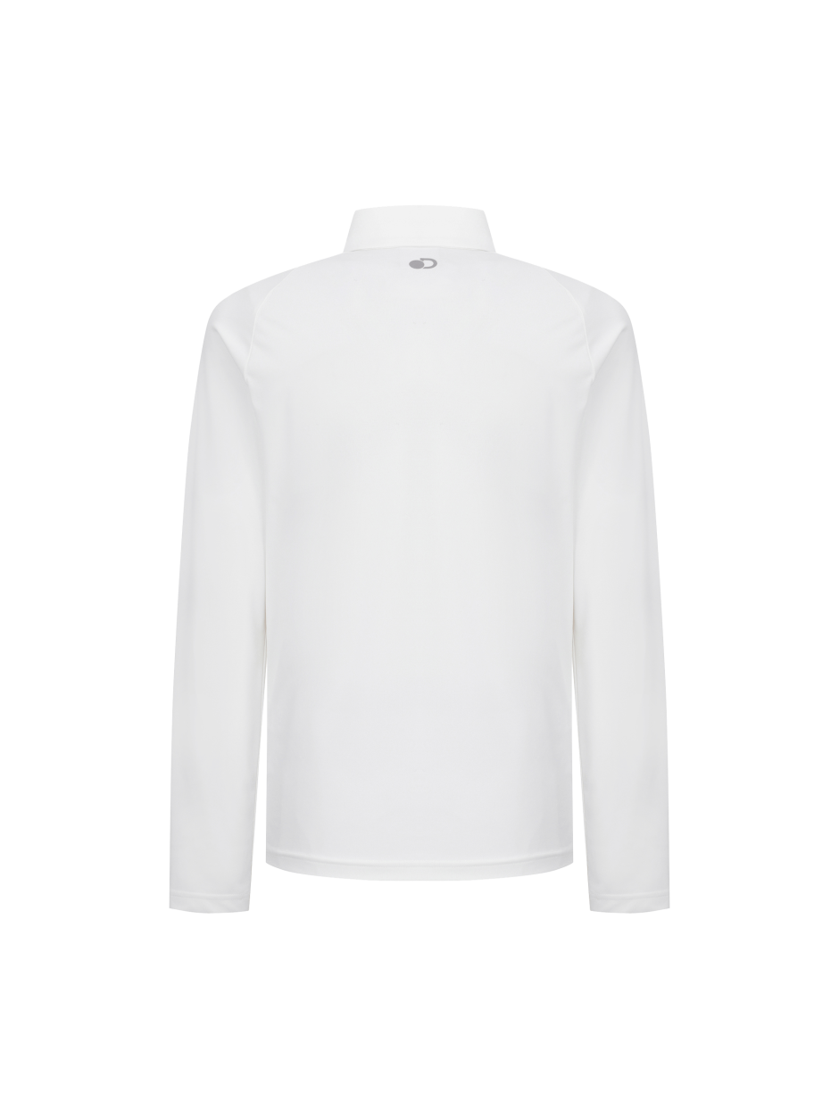 Discovery 經典款 小LOGO 長袖 有領T恤 高爾夫 白色 男