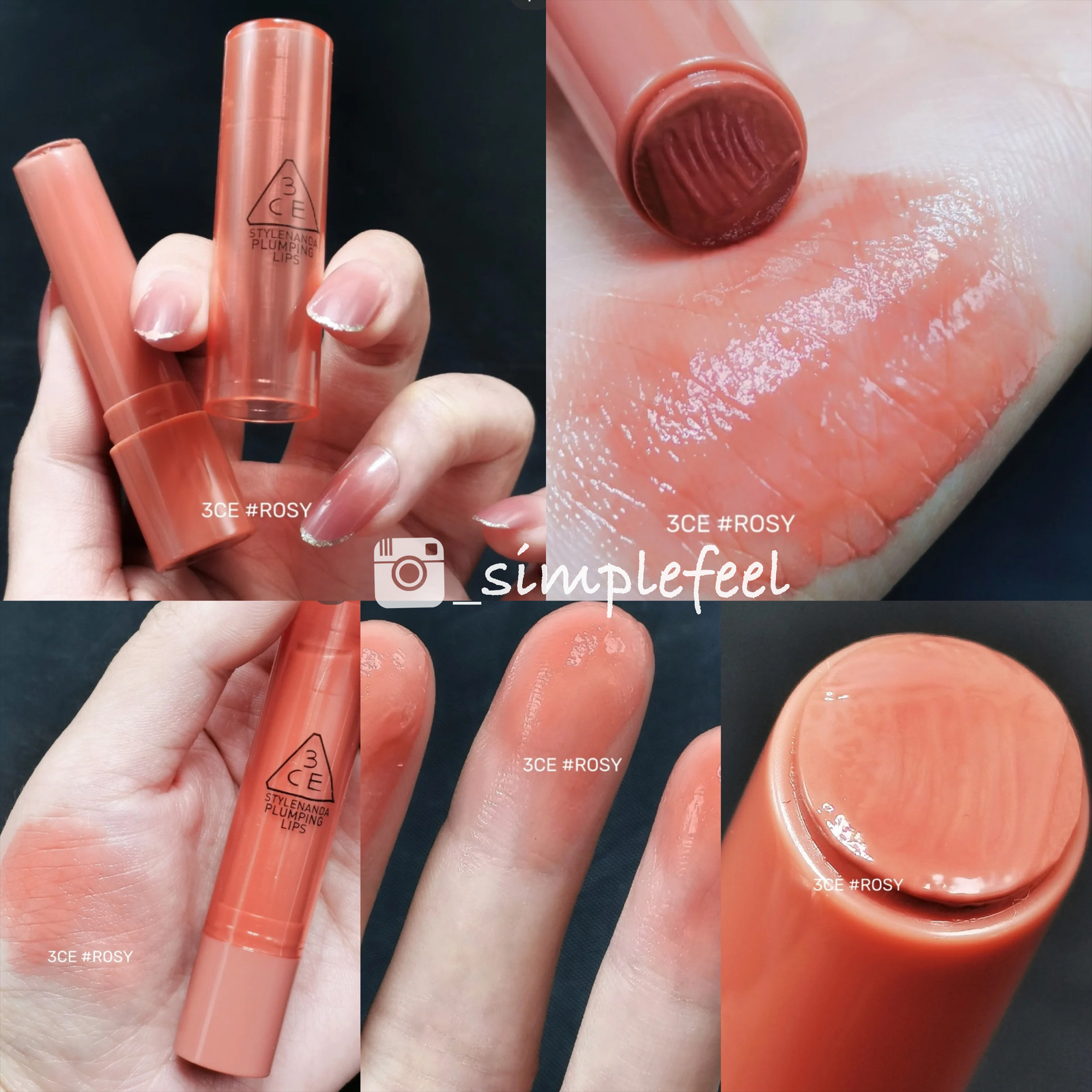 現貨｜Rosy布丁奶茶玫瑰🌹 3CE 果凍潤澤豐盈唇膏3ce Plumping Lips - Rosy