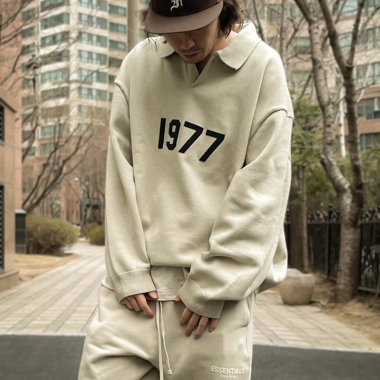 Essentials-F.O.G 1977 Knit L/S Polo