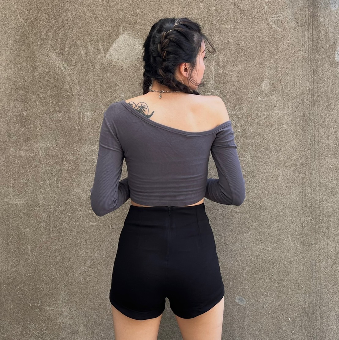 歐美彈力高腰短褲