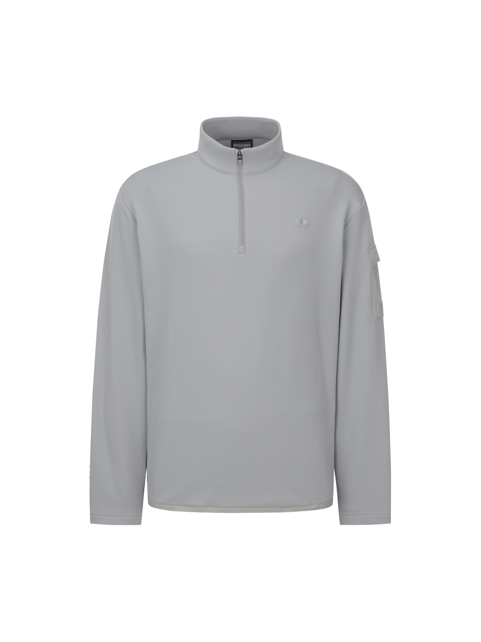 Discovery 半拉鍊 小LOGO T恤 高爾夫衣 灰色 男