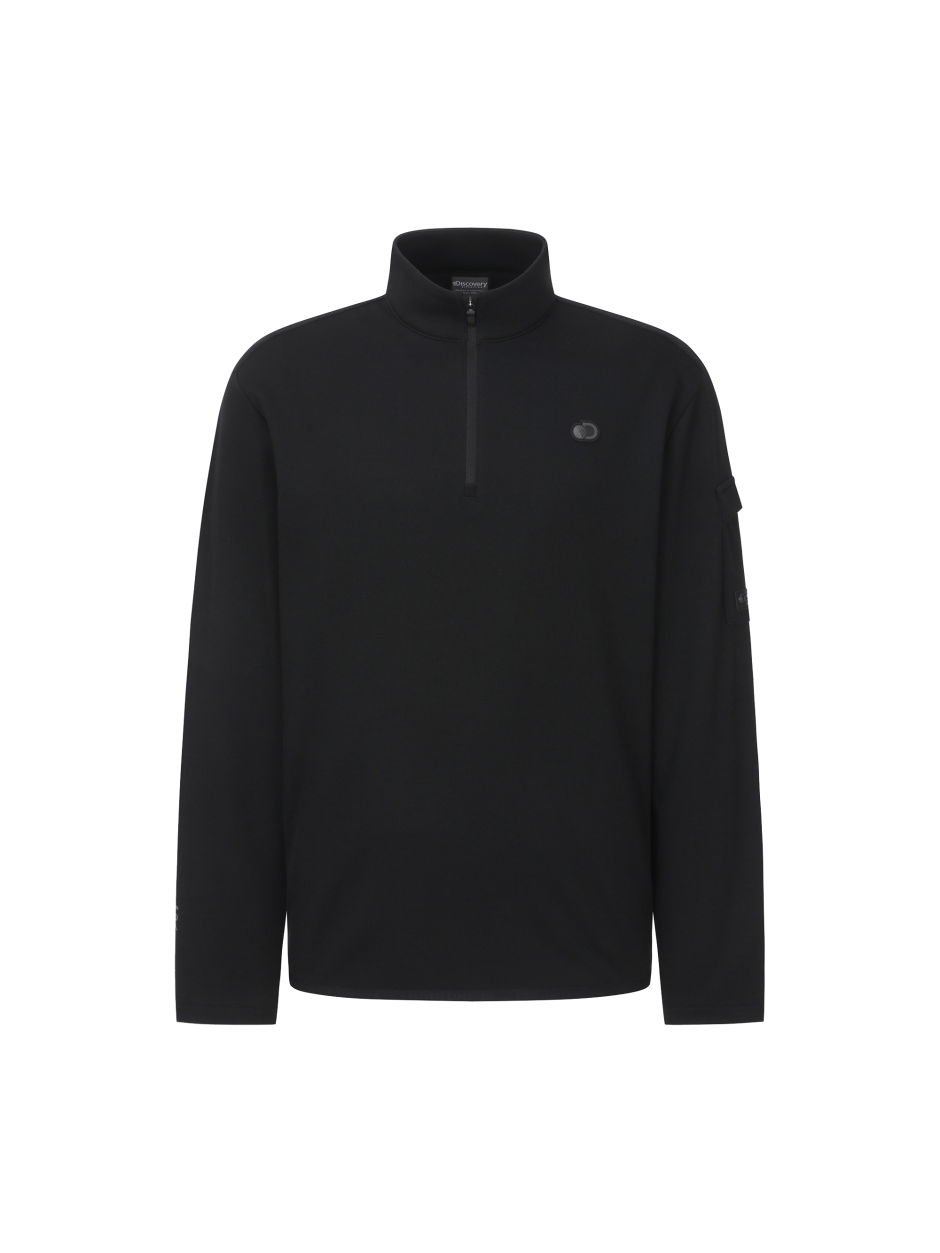 Discovery 半拉鍊 小LOGO T恤 高爾夫衣 黑色 男