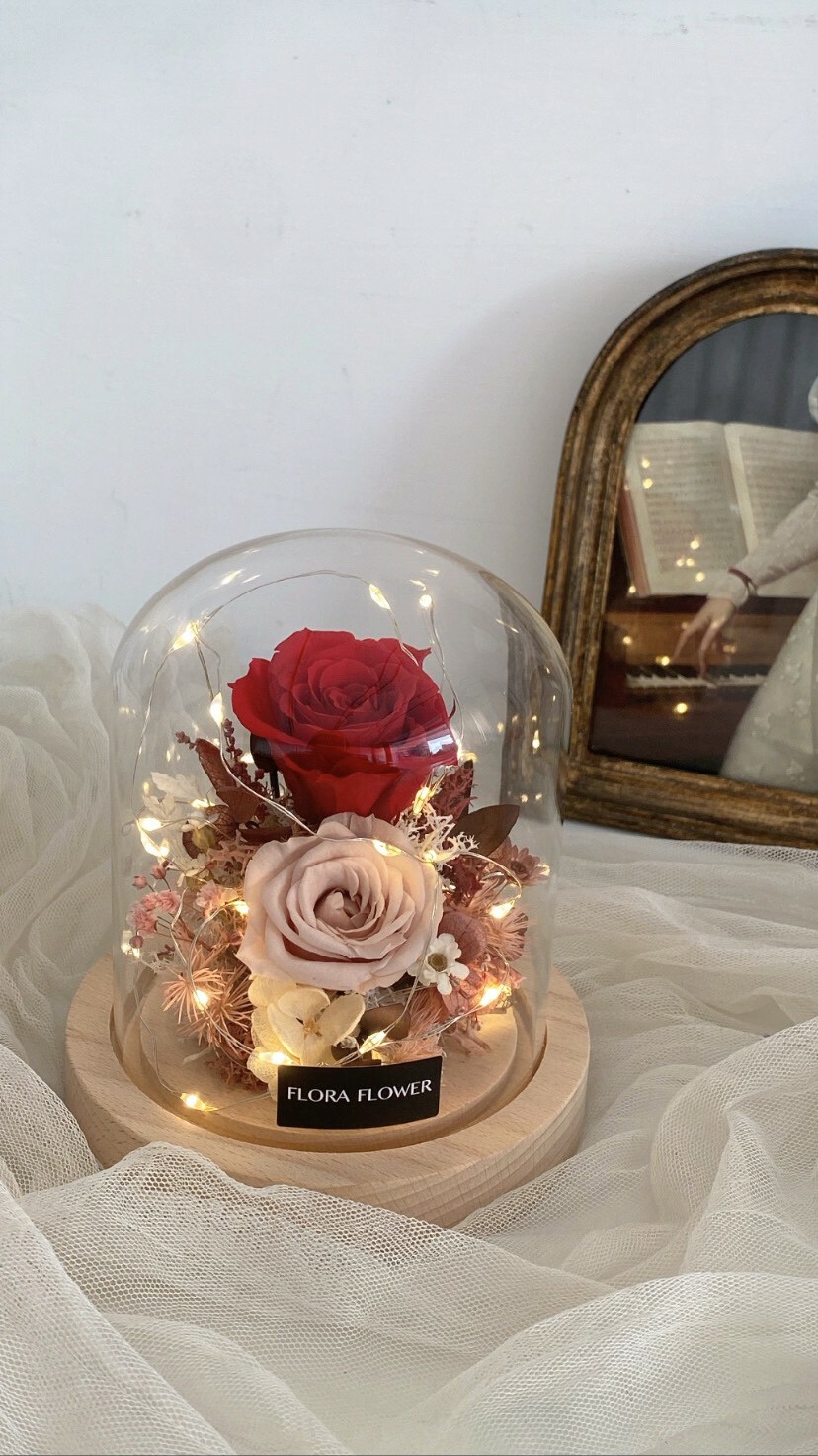 迷你款永生花夜燈 (環繞式Led燈款）