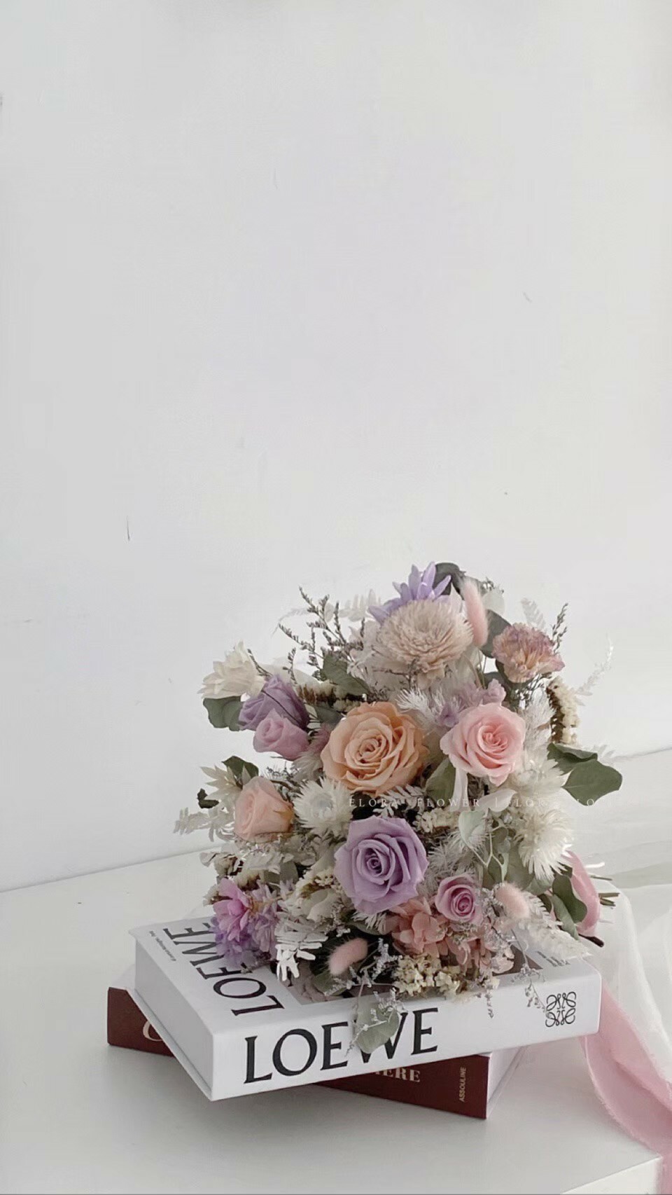 韓系永生捧花 - 粉紅紫葳