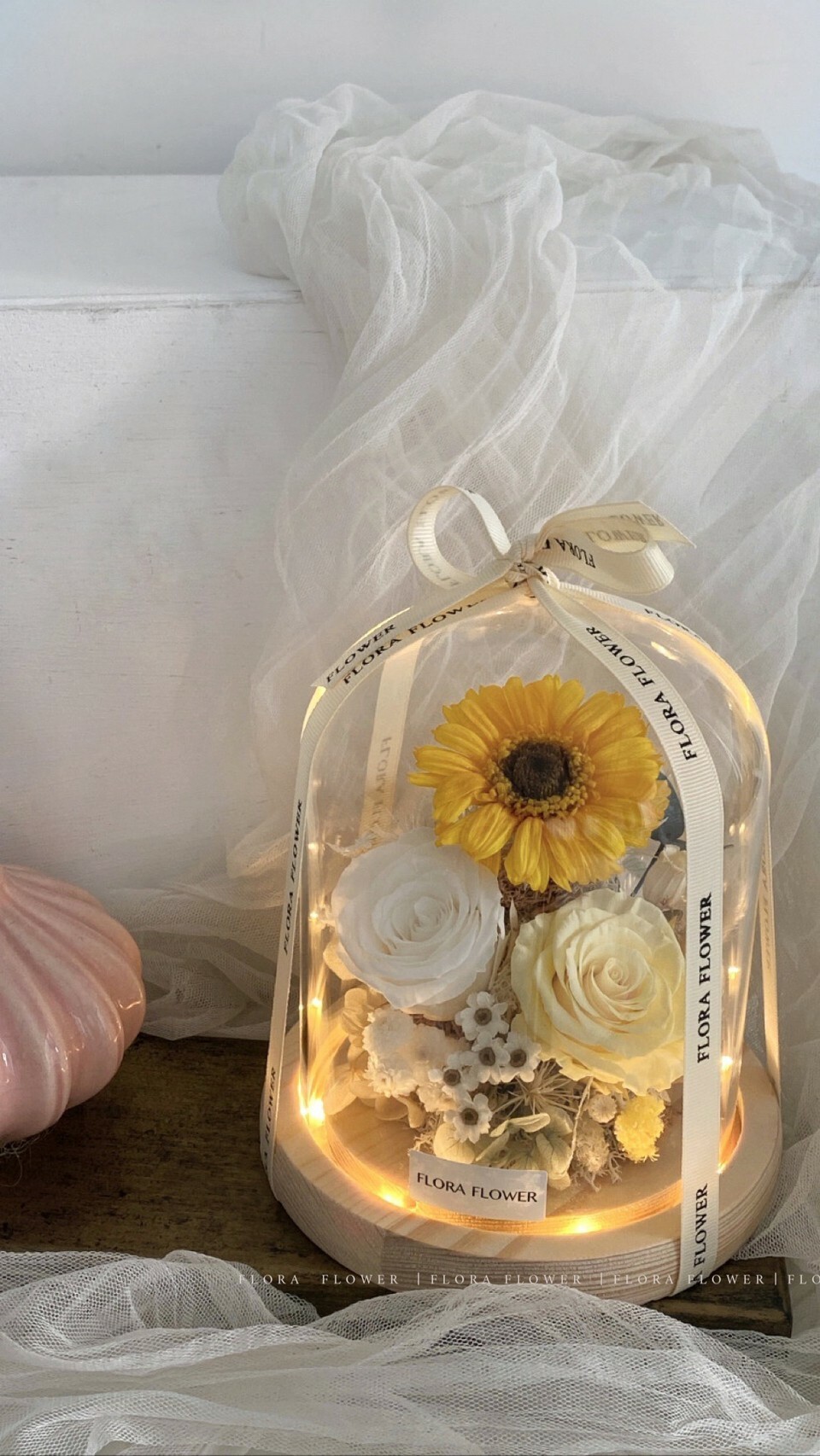 永生花夜燈 -暖暖太陽花