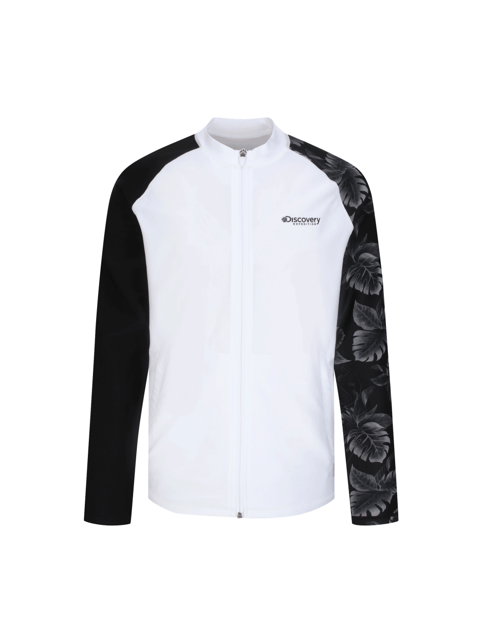 Discovery 寬鬆 葉子花邊 夾克 外套 白色 男