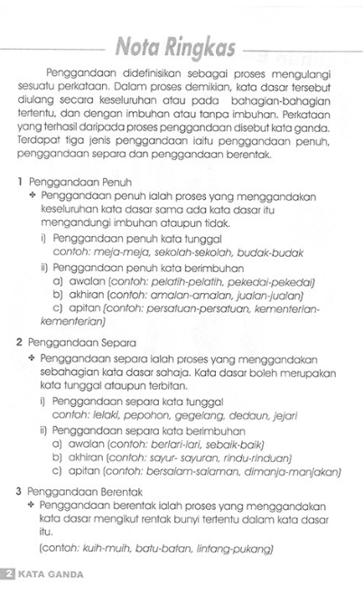 Latihan Efektif UPSR Kata Ganda 200 Soalan