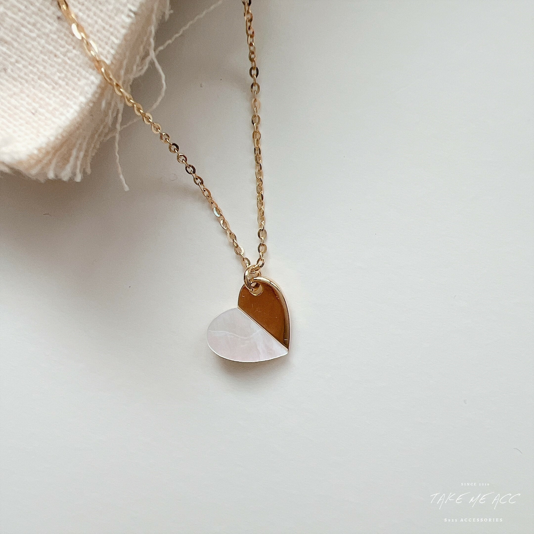 摺疊愛心｜純銀項鍊