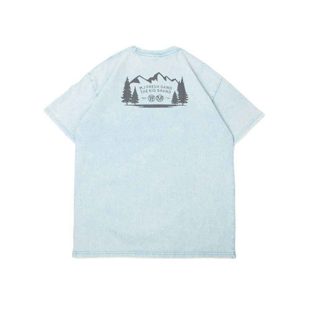 MJ Fresh x KID ® Mountain Forest T-shirt _ 2022聯名山脈森林短T 水洗藍