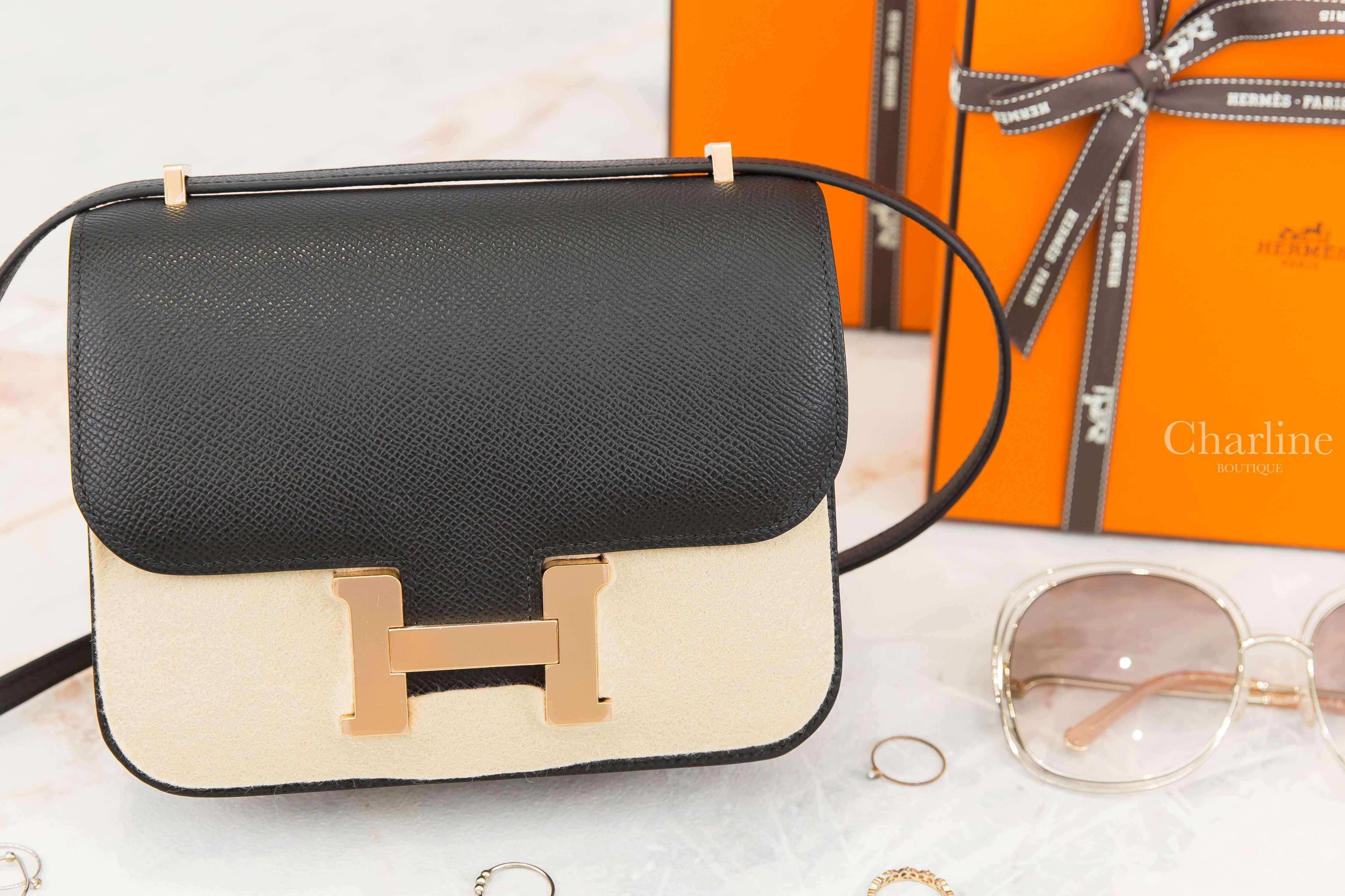 Hermès Mini Constance III 18cm 89 Noir Epsom U刻黑色玫瑰金釦-Charline Boutique 精品代購