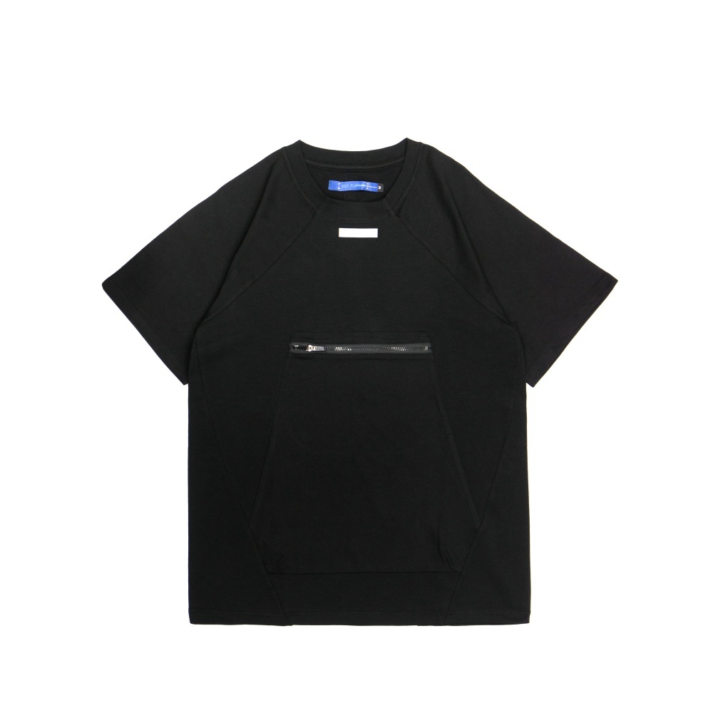 拉鍊口袋Tee-黑