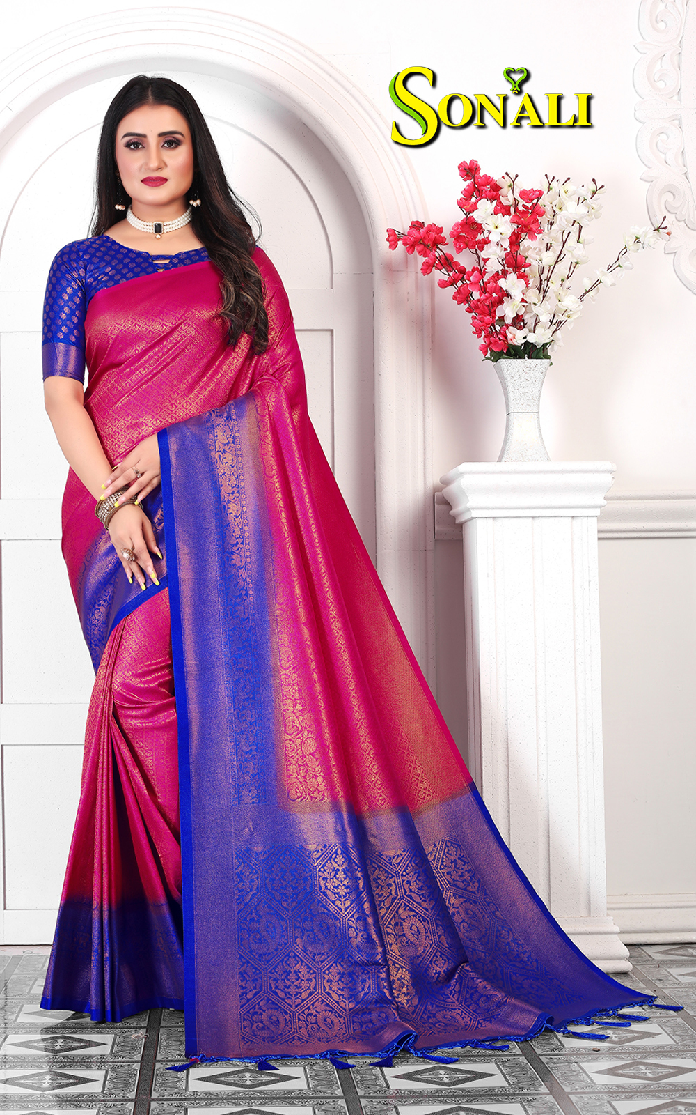 Sonali Premier Quality Women Sarees | Semi Kanchipuram Sarees | New Copper Collections - Q1750A/Q1750B/Q1750C/Q1750D/Q1750E