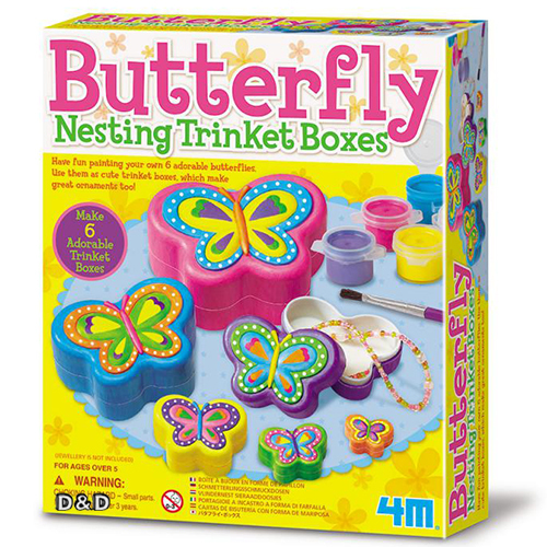 《4M美勞創作》彩繪蝴蝶珠寶盒 Butterfly Nesting Trinket Boxes