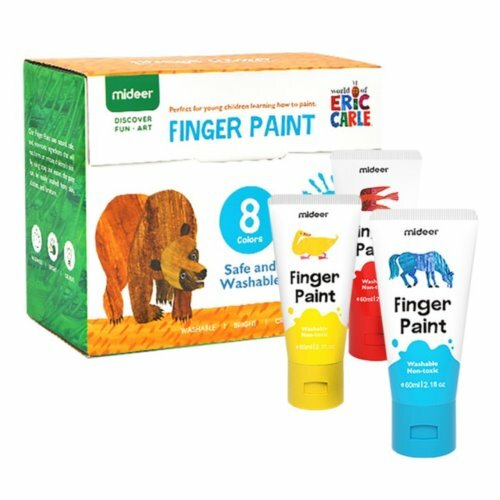 《 MiDeer 》可洗式手指顏料組-好餓的毛毛蟲