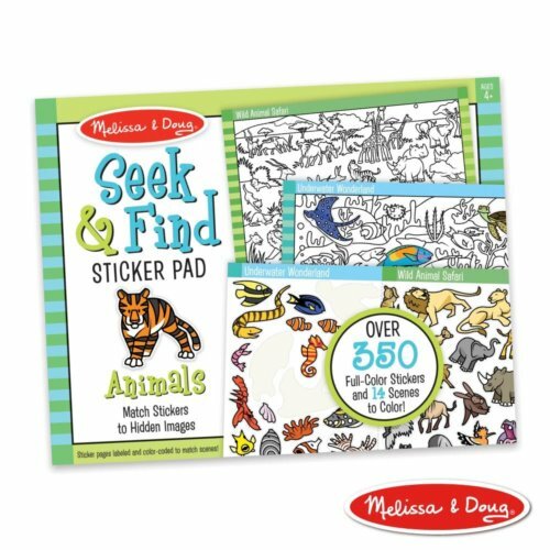 《 美國 Melissa & Doug 》繪圖本-畫畫貼紙書,動物園