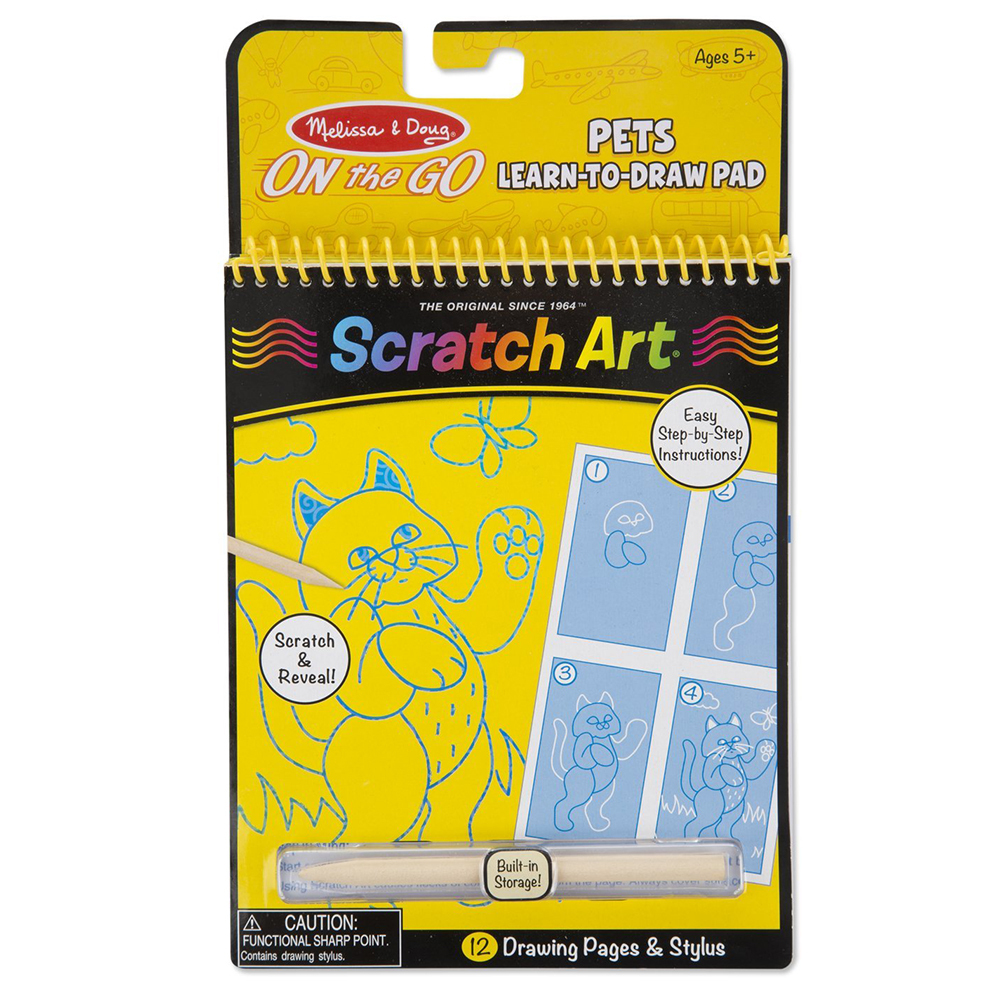 《 美國 Melissa & Doug 》  旅遊樂-刮畫-學畫動物