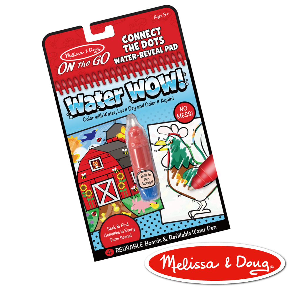 《 美國 Melissa & Doug 》  旅遊樂-水畫冊,農場點點連線