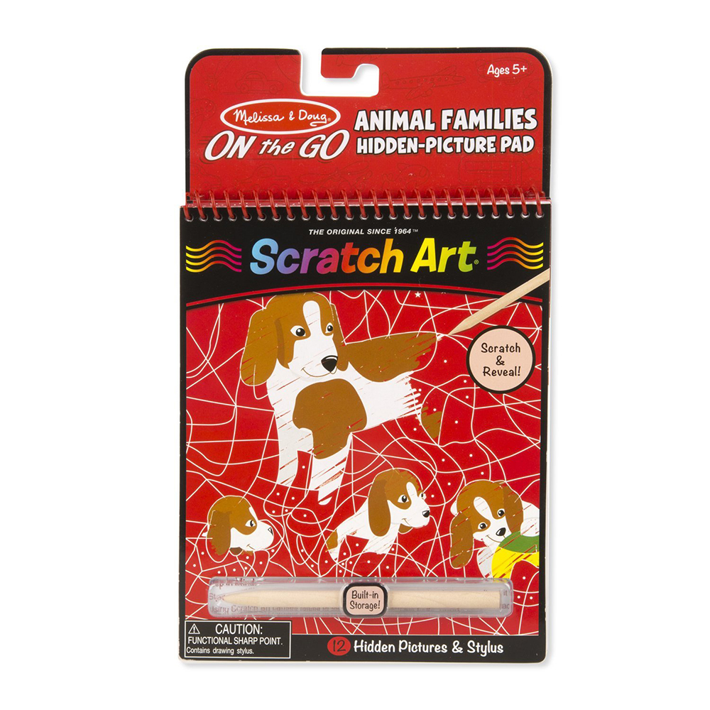 《 美國 Melissa & Doug 》  旅遊樂-刮畫-猜猜動物家庭
