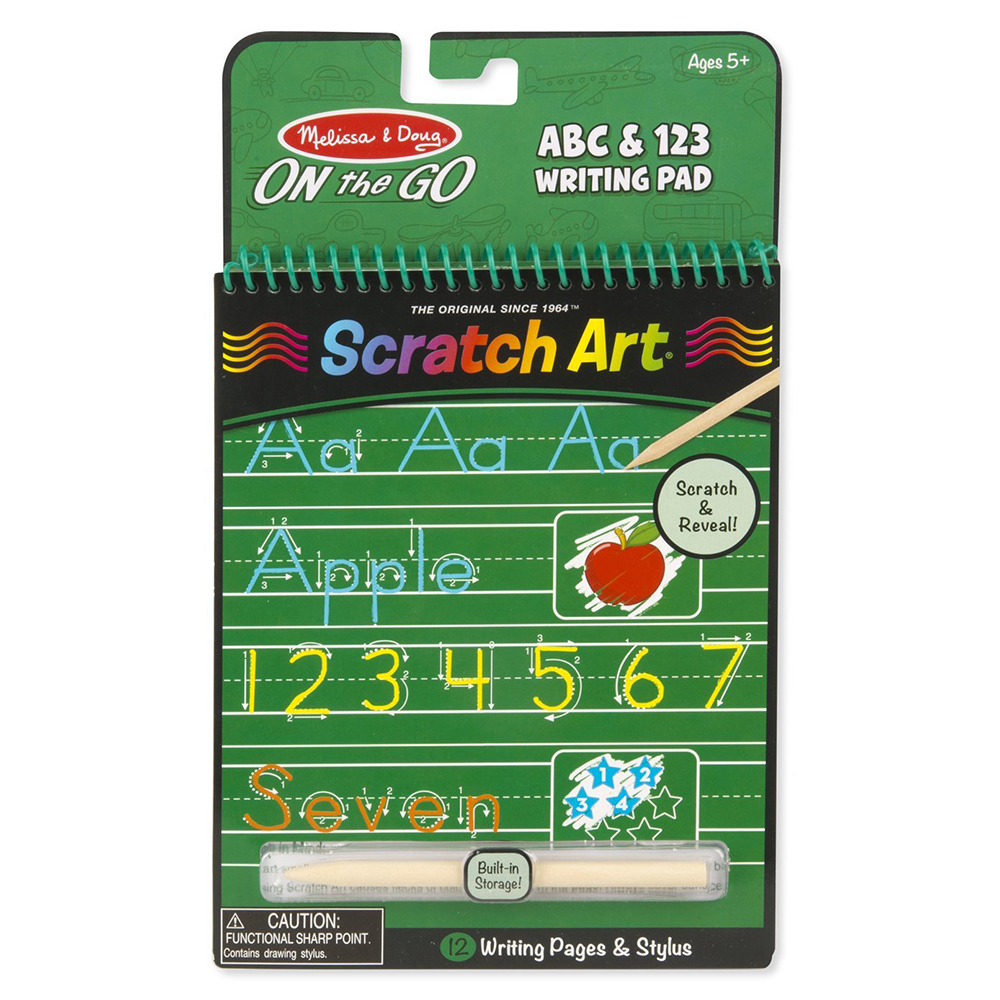 《 美國 Melissa & Doug 》  旅遊樂-刮畫-學寫ABC-123