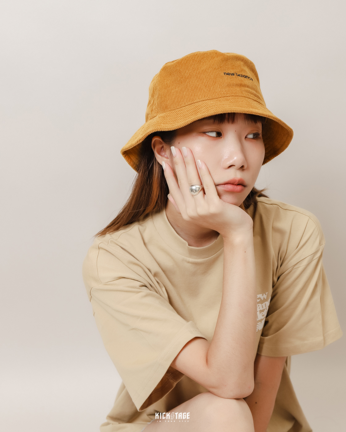 NEW BALANCE WASHED CORDUROY BUCKET HAT 黑色 駝色 刺繡LOGO 水洗 燈芯絨 漁夫帽【LAH23110】