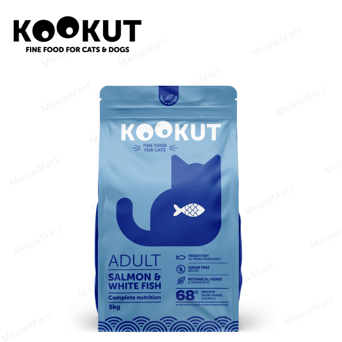 【免費試食】KOOKUT無穀物成貓糧 (三文魚白魚)