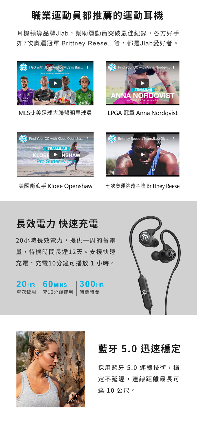 【JLab】Epic Sport 2 ブルートゥース スポーツヘッドホン - ヘッドホン・イヤホン - プラスチック
