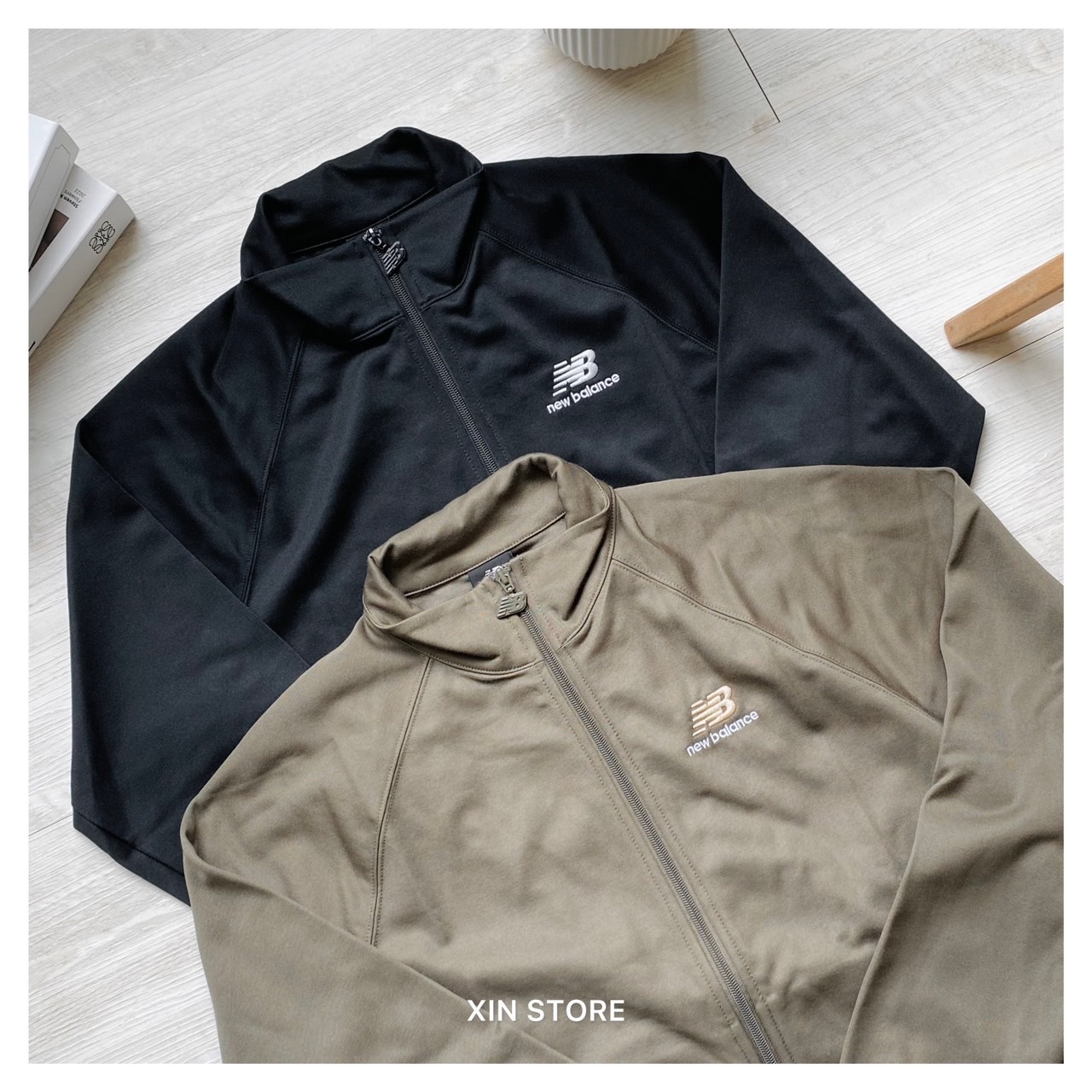 【現貨】New Balance NB Uni-ssentials 外套 長褲 刺繡 Logo 套裝 黑 軍綠