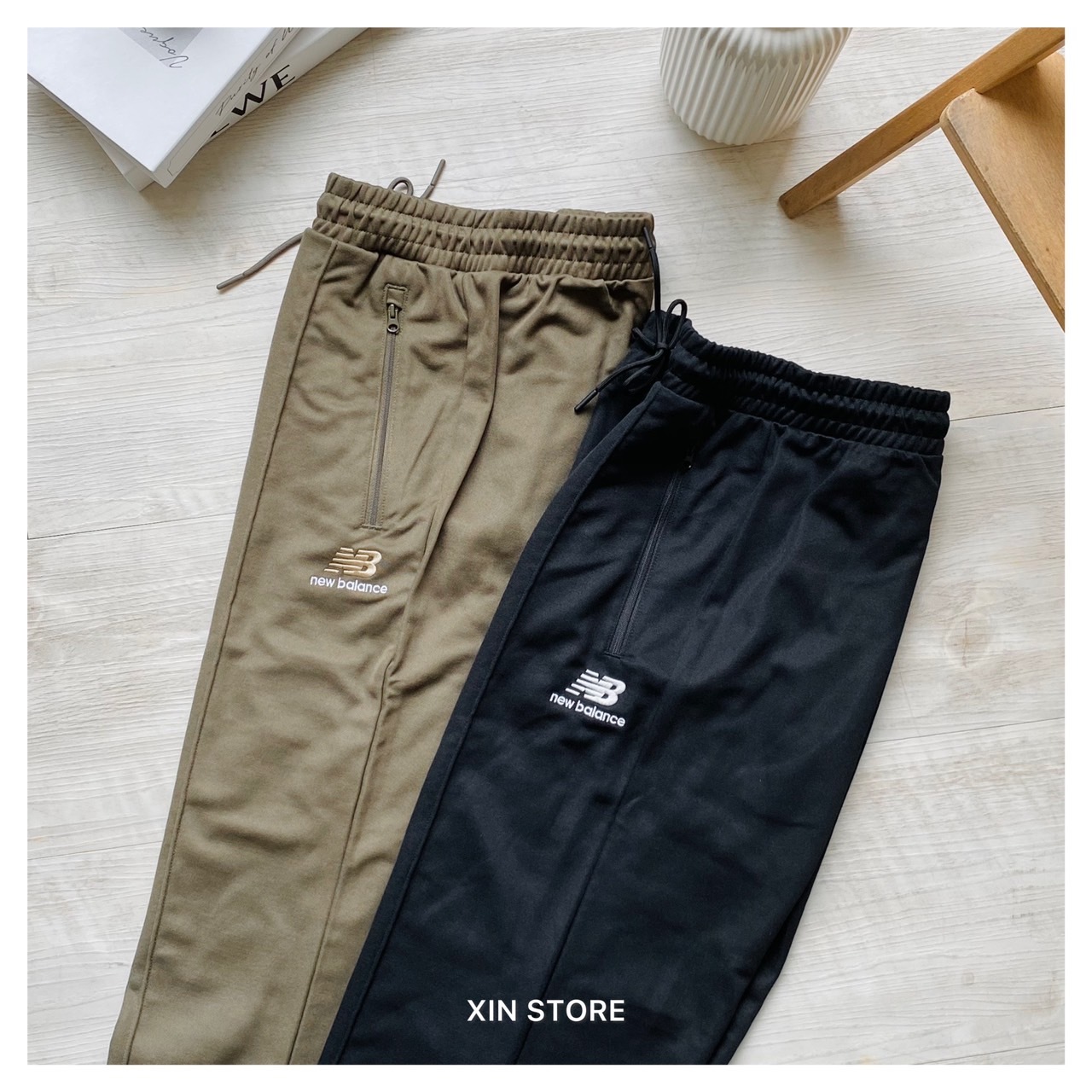 【現貨】New Balance NB Uni-ssentials 外套 長褲 刺繡 Logo 套裝 黑 軍綠