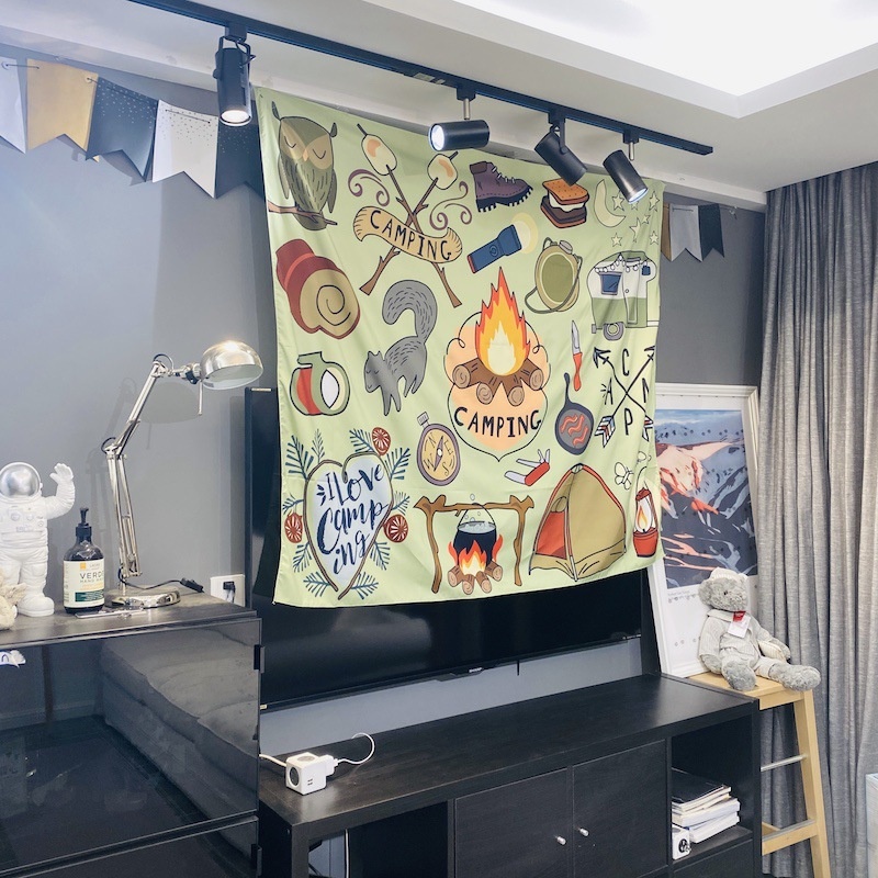 露營風掛布 100x150cm (2色) 帳篷掛布/露營裝飾/掛毯/風格毯/裝飾背景布 69CTB1050