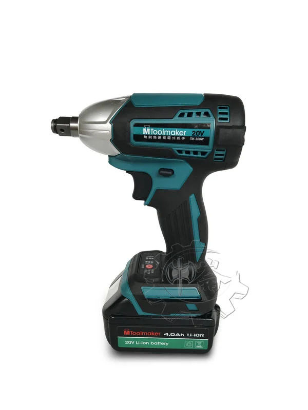 ＊中崙五金【缺貨中】英得麗 20V無刷衝擊扳手機TM-300W 4.0鋰電池(牧田可共用) +充電座