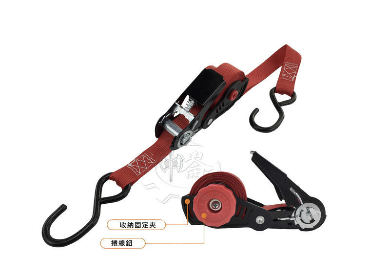 ＊中崙五金【缺貨中】菲利浦 4.5M輕型貨物綑綁帶 輕型手拉器組 貨物安全帶 250kg 台灣製造