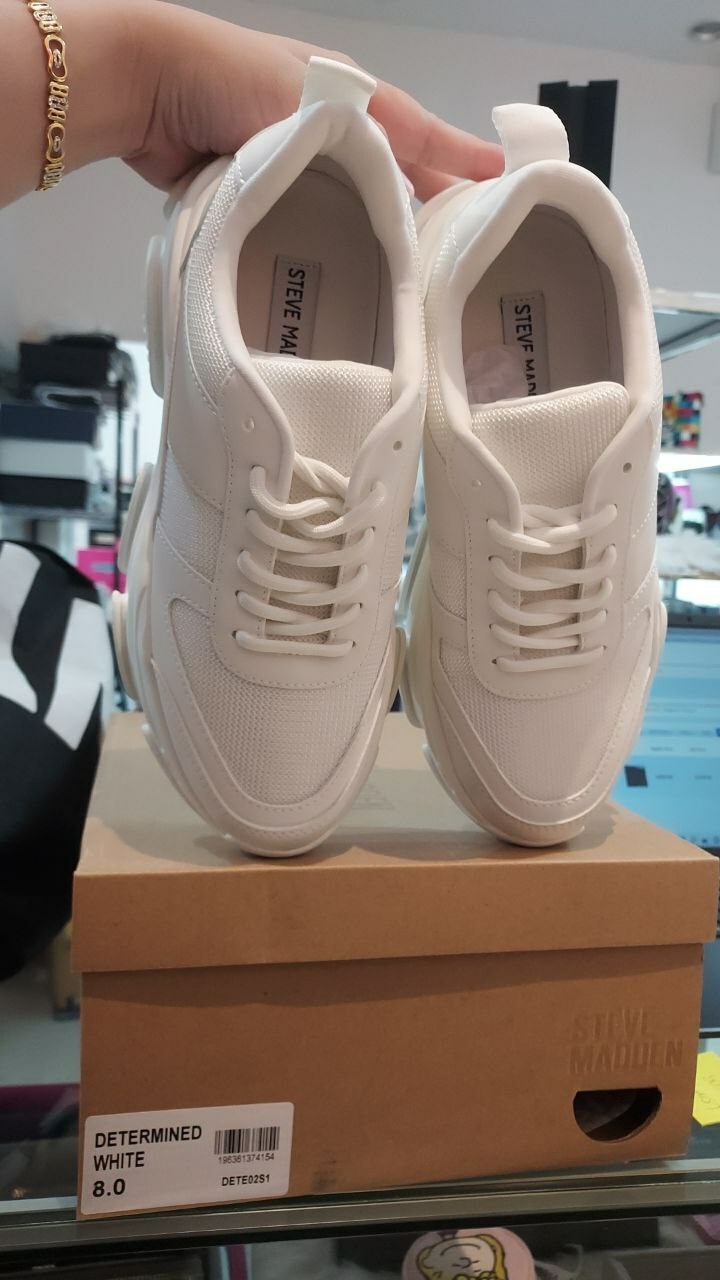 [S] STEVE MADDENDETERMINED SNEAKERS,WHITE, DETE02S1-WHITE (SSM36)