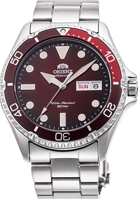 萬年鐘錶 - 東方錶  ORIENT   限量復古酒紅面盤潛水機械錶   RA-AA0814R   錶徑 : 41.8mm