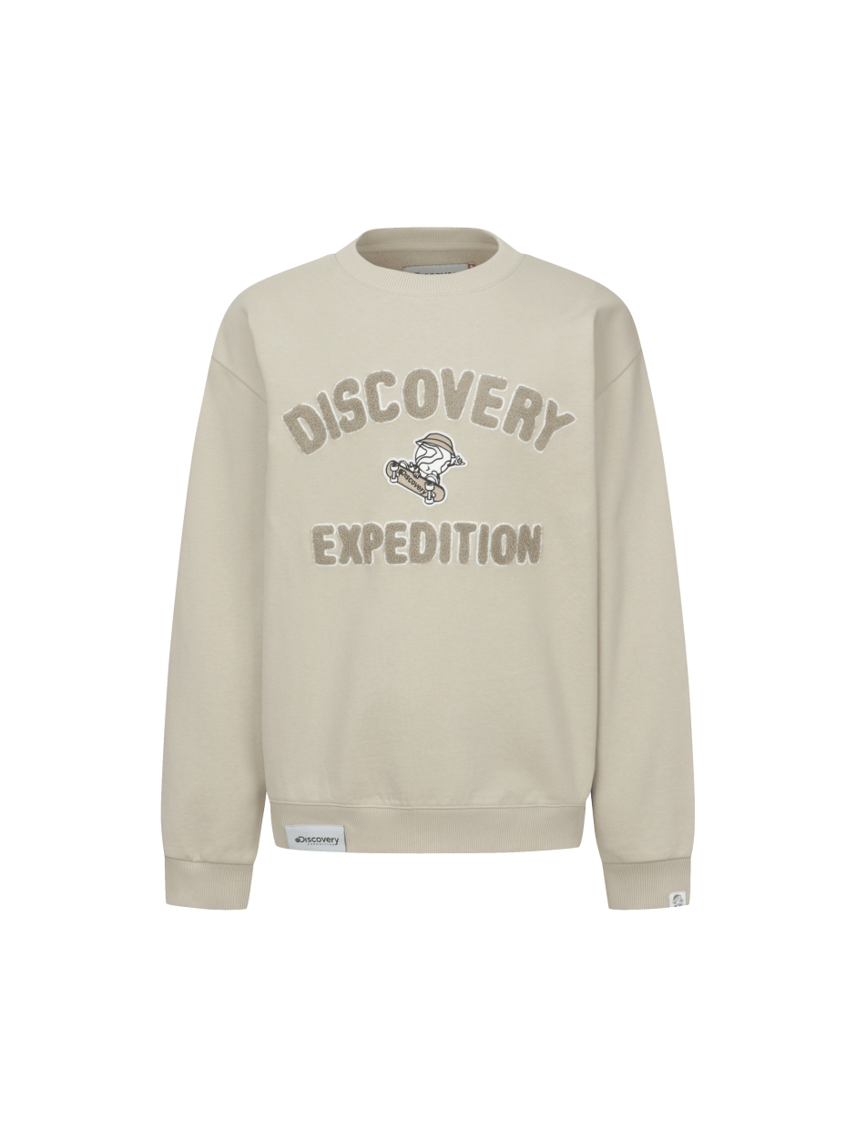 Discovery 高爾夫球 大圖騰 長袖 大學T 運動衫 茶色 男