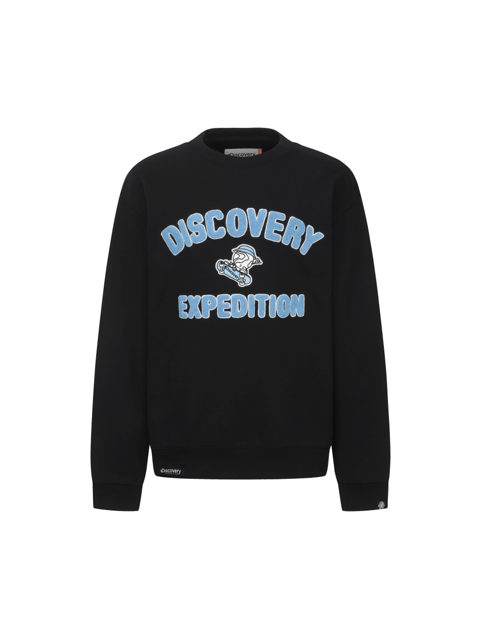 Discovery 高爾夫球 大圖騰 長袖 大學T 運動衫 黑色 男