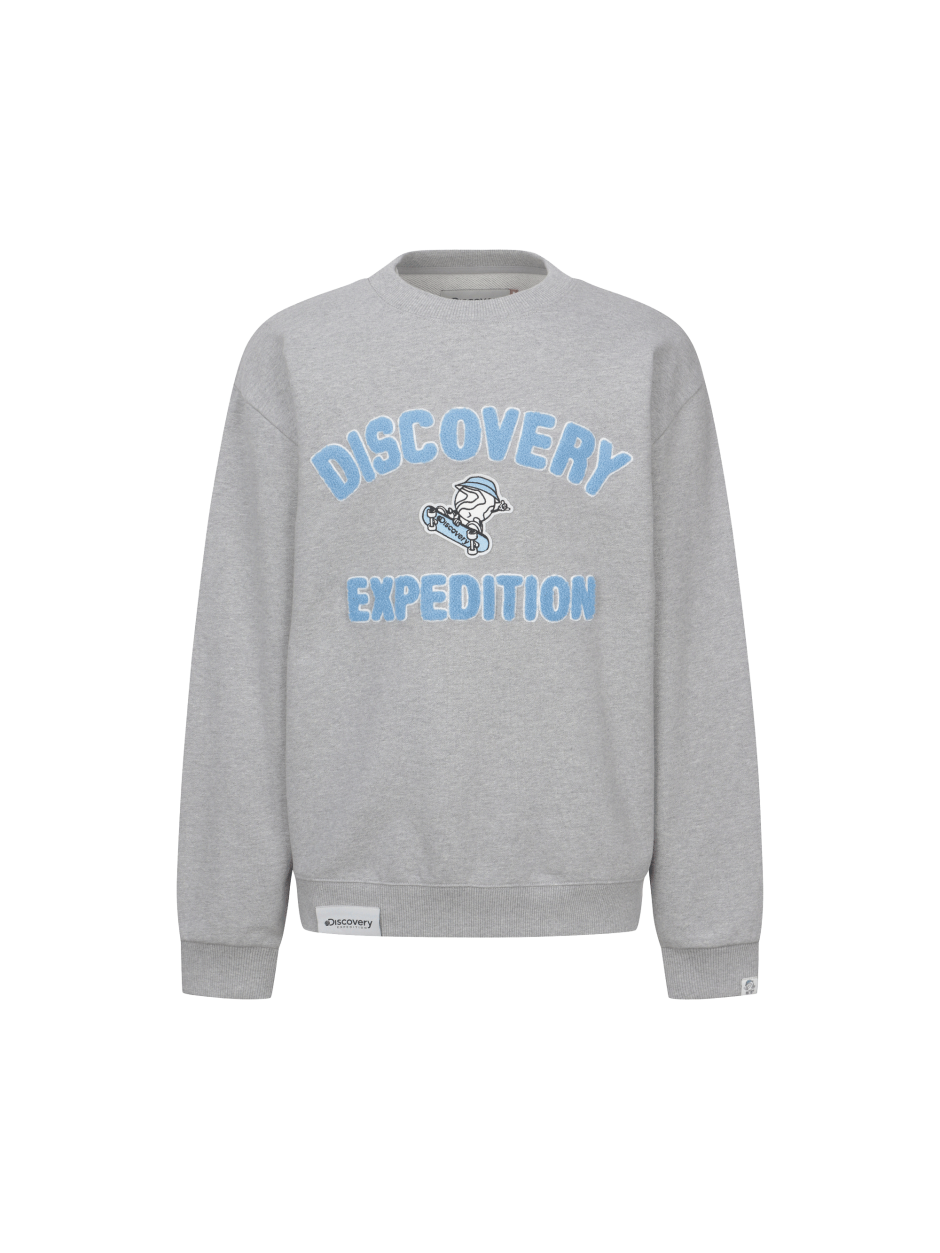 Discovery 高爾夫球 大圖騰 長袖 大學T 運動衫 灰色 男