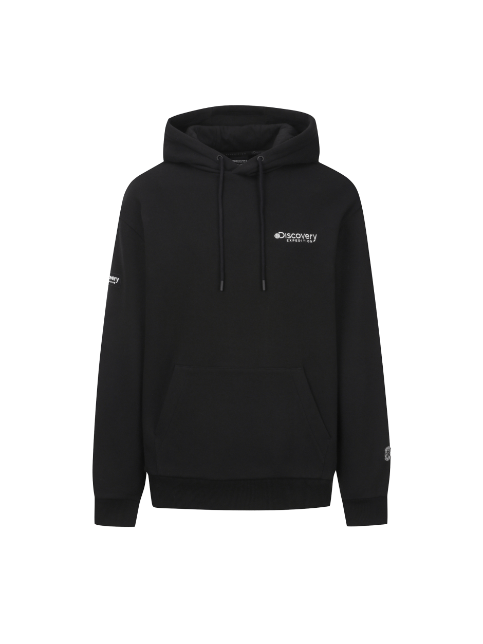 Discovery Denver 拉絨華夫格 小LOGO 帽T 長袖 黑色 男