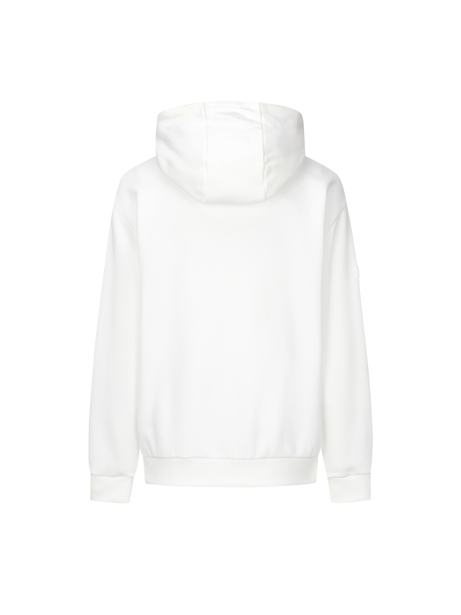 Discovery Denver 拉絨華夫格 小LOGO 帽T 長袖 白色 男