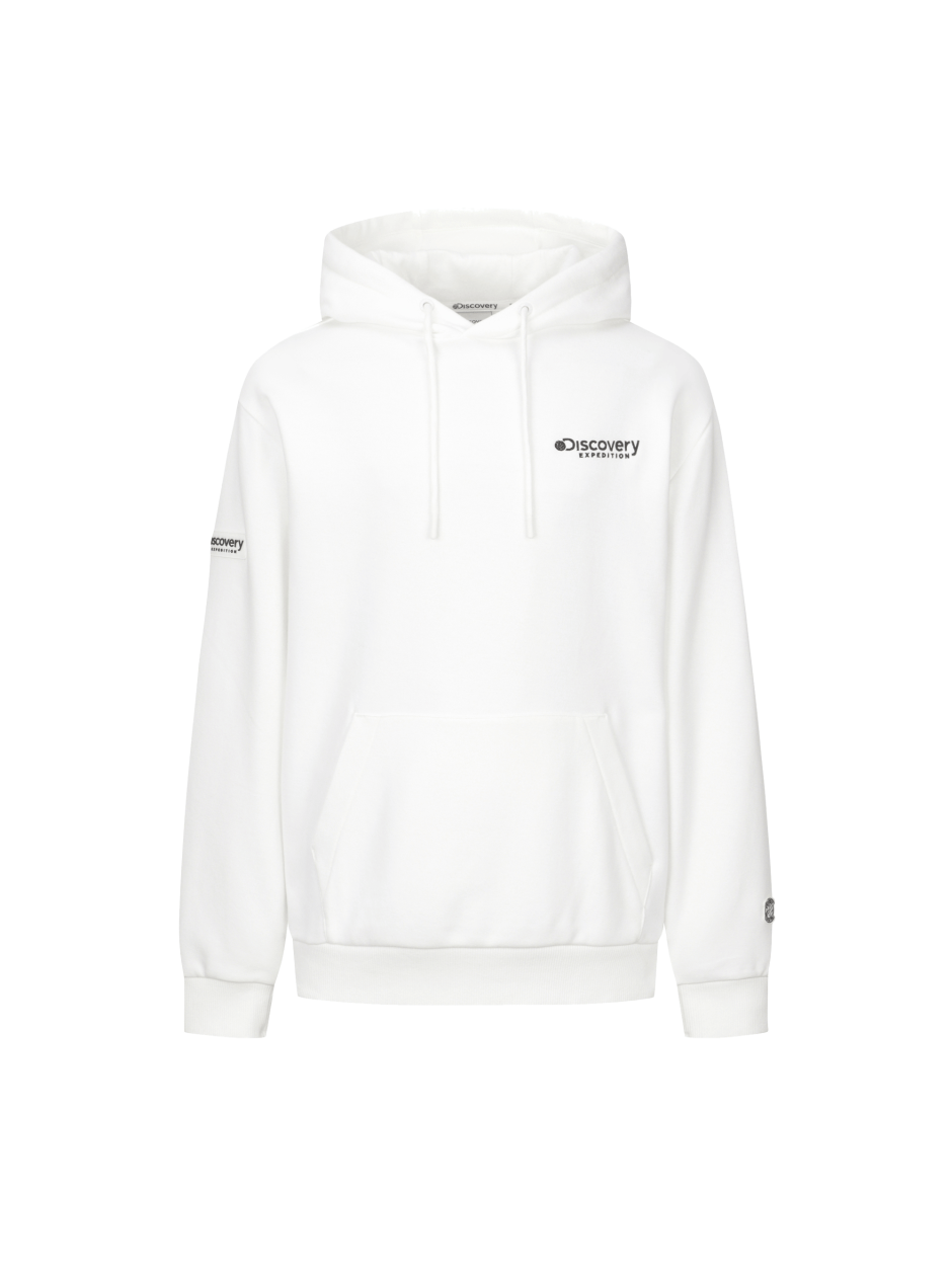 Discovery Denver 拉絨華夫格 小LOGO 帽T 長袖 白色 男