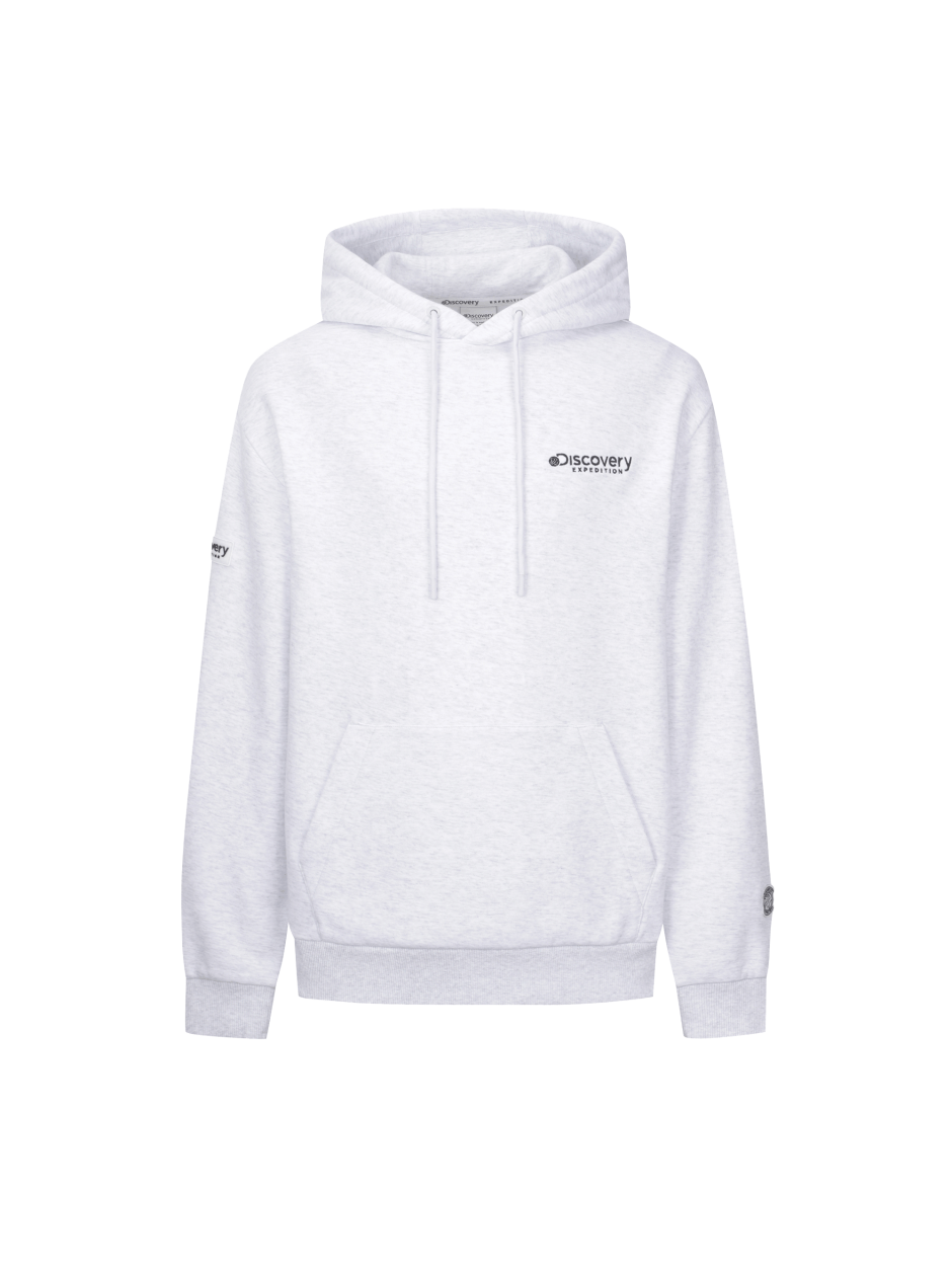 Discovery Denver 拉絨華夫格 小LOGO 帽T 長袖 淺灰色 男