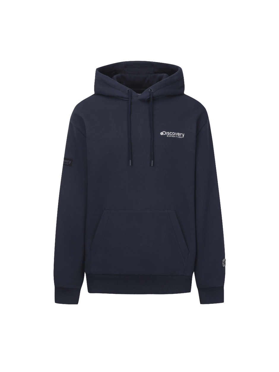Discovery Denver 拉絨華夫格 小LOGO 帽T 長袖 深藍色 男