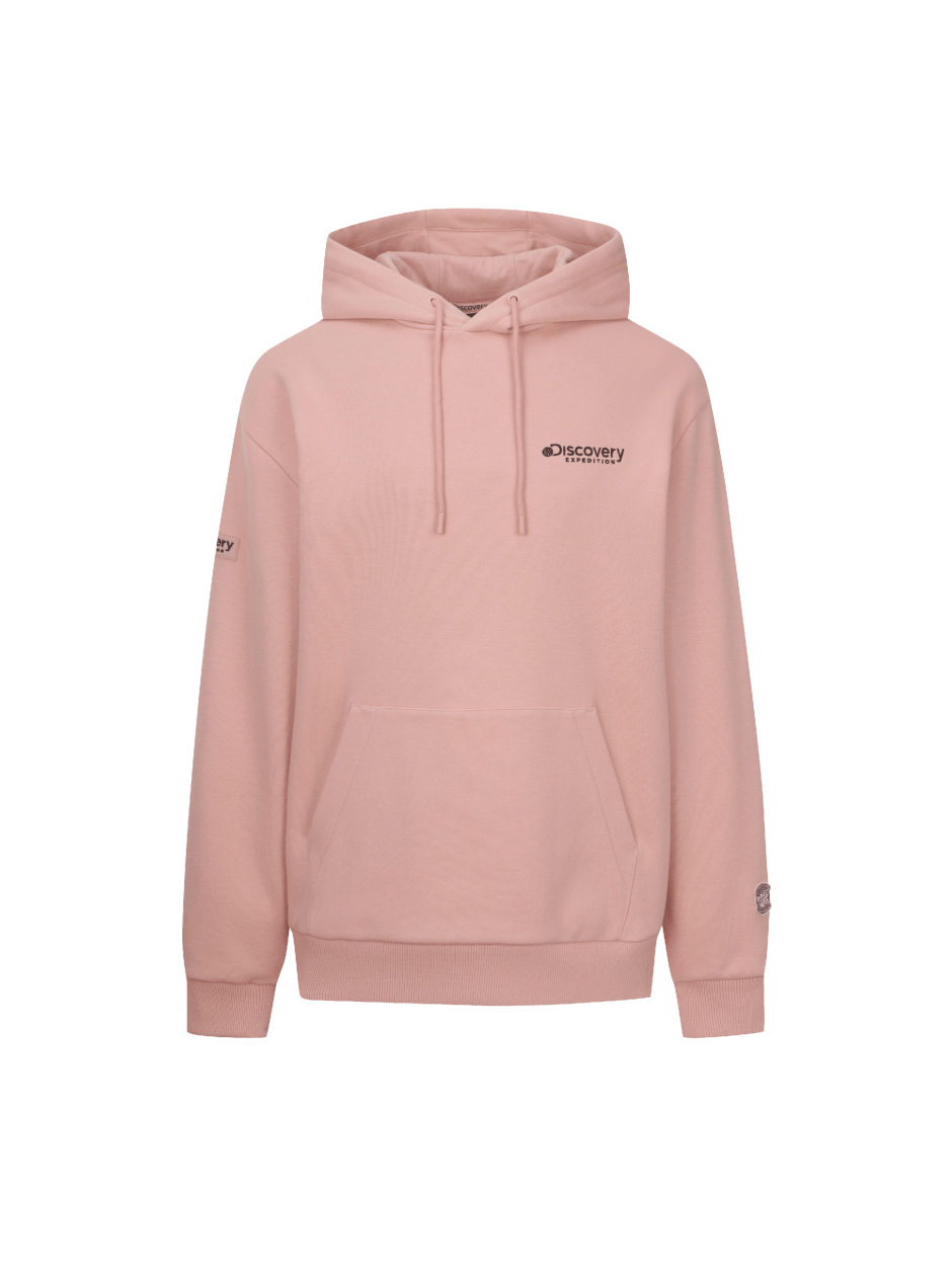 Discovery Denver 拉絨華夫格 小LOGO 帽T 長袖 粉色 男