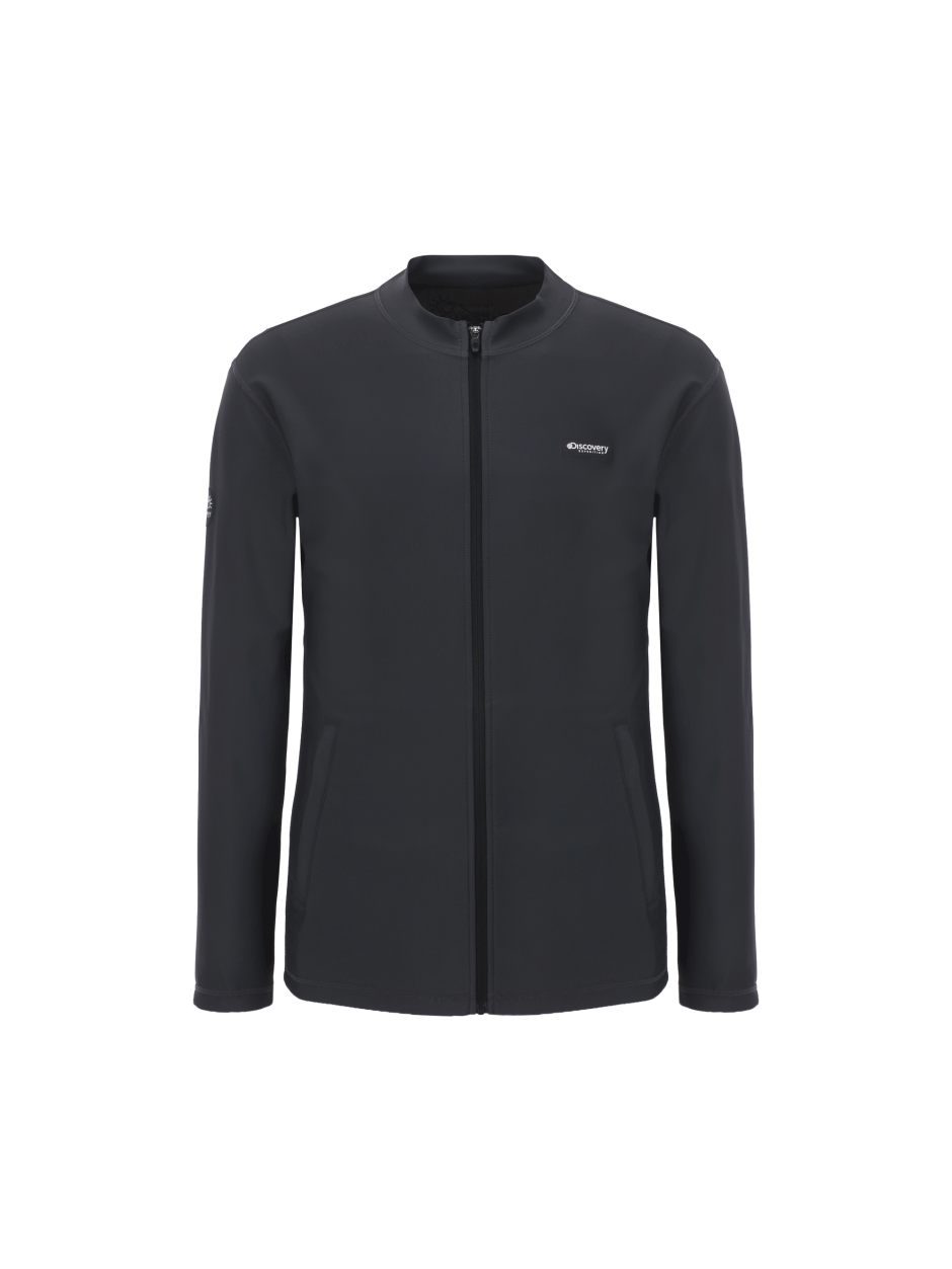 Discovery 基本款 UPF+休閒 外套 夾克 長袖 灰黑色 男