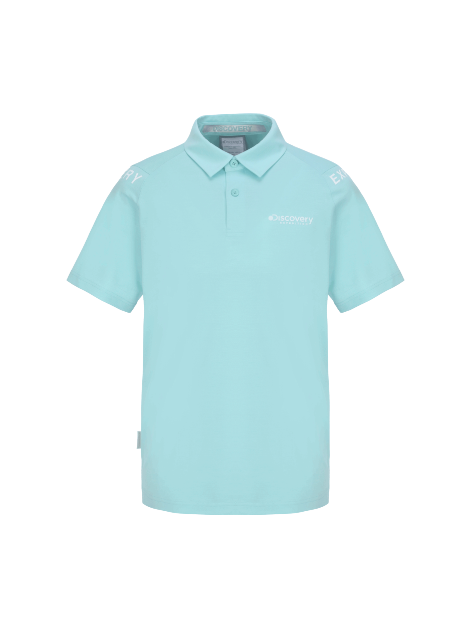 Discovery 涼感 大字LOGO 短袖 T恤 襯衫 戶外 水藍色 男
