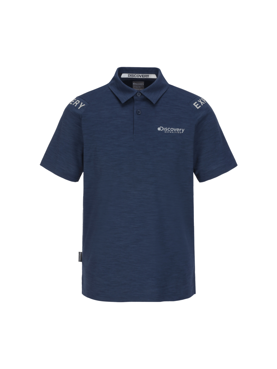 Discovery 涼感 大字LOGO 短袖 T恤 襯衫 戶外 深藍色 男