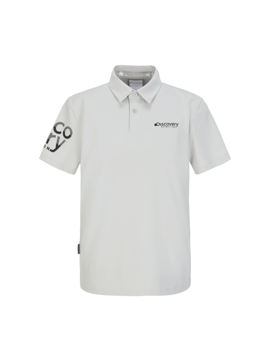Discovery 涼感 袖口大字LOGO 短袖 T恤 襯衫 戶外 灰色 男