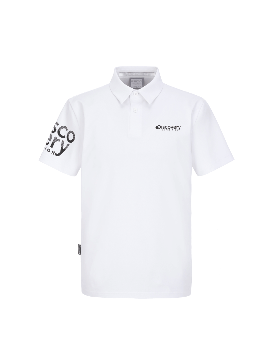 Discovery 涼感 袖口大字LOGO 短袖 T恤 襯衫 戶外 白色 男